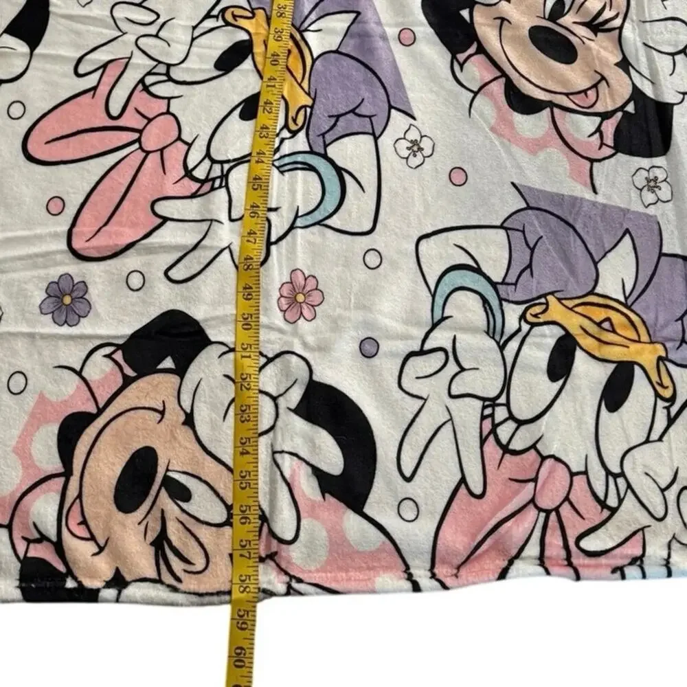Minnie Daisy Duck Soft Fleece Throw Blanket 58x50 Pink Purple Polyester Cute